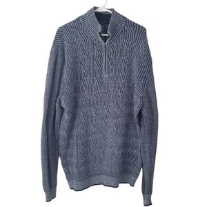 Tommy Bahama Cable Knit RIbbed 1/4 Zip Pullover Sweater Size XXL Blue